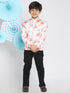 Floral Printed Peach Bandhgala Prince Coat Jodhpuri